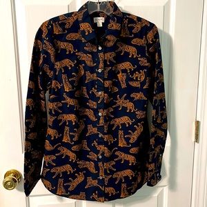 J Crew Tiger Print Blouse